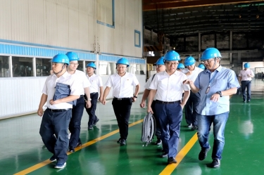 2020年9月8日,时任商务部亚洲司副司长杨伟群、马来西亚驻华使馆公使施志光莅临J9集团纸业对马来西亚项目进行调研